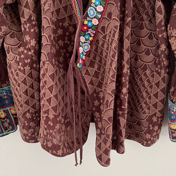 JOHNNY WAS "Square Seraphina" Embroidered Short Kimono/Wrap is NWT!! MEDIUM - Picture 10 of 10